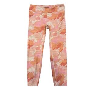 Outdoor Voices Womens Leggings Camo‎ Pink Orange Activewear Athletic Pants Large